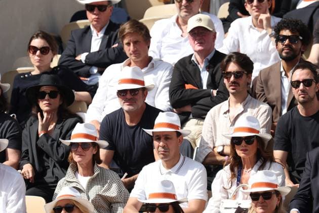 ROLAND GARROS PHOTOPQR LE PARISIEN Le Parisien Arnaud Journois PARIS 07 06 2026 Paris Stade Roland Garros, June 7, 2026 Tennis Internationaux de France de Roland Garros Mens singles Court Philippe Chatrier final Alexander Zverev vs Flavio Cobolli Jean DUjardin and Marion Cotillard Photo Le Parisien Arnaud Journois PARIS France  Copyright: xPHOTOPQR LExPARISIEN MAXPPPxLexParisienx xArnaudxJournoisx 20260607LPA2144 20260607LPA2144