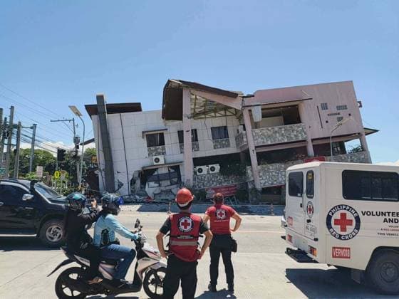 Powerful 8.2-magnitude earthquake strikes Mindanao, Philippines MINDANAO, PHILIPPINES - JUNE 8: (----EDITORIAL USE ONLY - MANDATORY CREDIT - PHILIPPINE RED CROSS HANDOUT - NO MARKETING NO ADVERTISING CAMPAIGNS - DISTRIBUTED AS A SERVICE TO CLIENTS----) Philippine Red Cross personnel assess a damaged building following a magnitude 8.2 earthquake in Mindanao, Philippines, on June 8, 2026. The powerful earthquake that struck the southern Philippines caused buildings to collapse and prompted tsunami warnings across the region. The German Research Centre for Geosciences (GFZ) said the quake occurred at a depth of 10 kilometers (6.2 miles). Philippine Red Cross Handout Anadolu Mindanao Philippines. Editorial use only. Please get in touch  Copyright: x2026xAnadoluxPhilippinexRedxCrossx xHandoutx