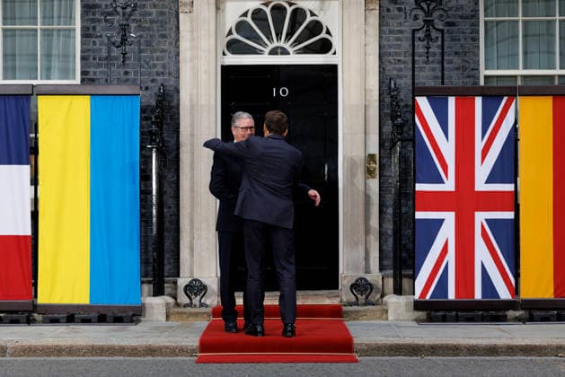 Prime Minister Keir Starmer hosts E3 plus President Zelenskyy 07 06 2026. London, United Kingdom. Prime Minister Keir Starmer meets German Chancellor Friedrich Merz, French President Emmanuel Macron and Ukrainian President Volodymyr Zelenskyy for a meeting in 10 Downing Street, Credit:Lauren Hurley B66 Avalon United Kingdom, Greater London, London, 10 Downing Street  Copyright: xLaurenxHurleyx xB66x xAvalonx 1108856165
