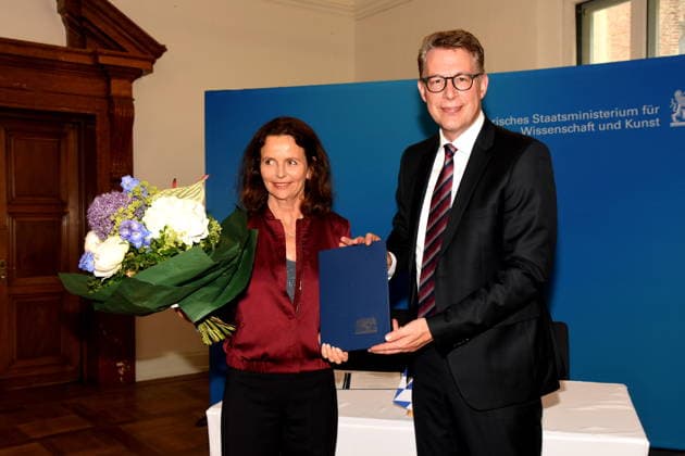 Prof. Amelie Niermeyer Regisseurin Indendatin Neue Praesidentin der Bayerischen Theaterakademie August Everding Wissenschafts- und Kunstminister Markus Blume Muenchen 09.06 2026 Salvatorplatz Bayerischen Staatsministerium fuer Wissenschaft und Kunst Bekanntgabe der neuen Praesidentschaft der Bayerischen Theaterakademie August Everding Foto Muenchen