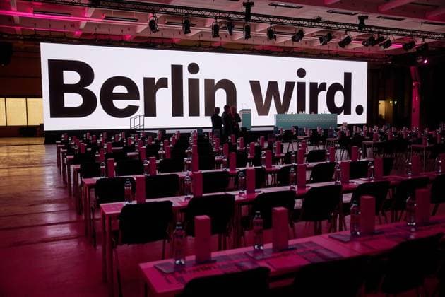CDU Landesparteitag ** NUR FÜR REDAKTIONELLE ZWECKE ** EDITORIAL USE ONLY **<p>Blick in die NLND Berlin Eventlocation vor dem Beginn des CDU-Parteitages. Heute soll ein Spitzenkandidat für die bevorstehende Abgeordnetenhauswahl nominiert werden. Deutschland Berlin Berlin Copyright: JörgxCarstensen