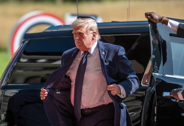 Évian-les-Bains, Frankreich, 15.06.2026: Hotel Royal: G7-Gipfel: Donald Trump (Foto: Michael Kappeler, Pool)