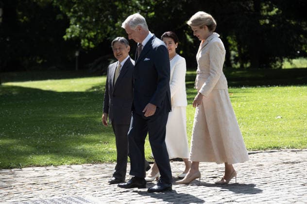 Japanese Emperor Naruhito and Empress Masako in Belgium BRUSSELS, BELGIUM - JUNE 22: Japanese Emperor Naruhito and Japanese Empress Masako are welcomed by Belgian King Philippe and Queen Mathilde during an official welcoming ceremony at the Laeken Royal Castle in Brussels, Belgium on June 22, 2026. The Belgian royal couple hosted the Japanese emperor and empress as part of their official visit to the country. Thierry Monasse Anadolu Brussels Belgium. Editorial use only. Please get in touch for any other usage.  Copyright: x2026xAnadoluxThierryxMonassex