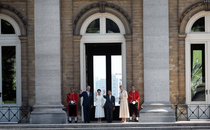 Japanese Emperor Naruhito and Empress Masako in Belgium BRUSSELS, BELGIUM - JUNE 22: Japanese Emperor Naruhito and Japanese Empress Masako are welcomed by Belgian King Philippe and Queen Mathilde during an official welcoming ceremony at the Laeken Royal Castle in Brussels, Belgium on June 22, 2026. The Belgian royal couple hosted the Japanese emperor and empress as part of their official visit to the country. Thierry Monasse Anadolu Brussels Belgium. Editorial use only. Please get in touch for any other usage.  Copyright: x2026xAnadoluxThierryxMonassex