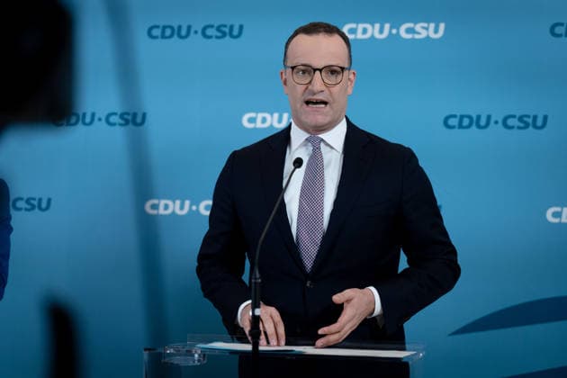 Bundestagsfraktion, CDU CSU, Jens Spahn Pressestatement, Bundestag, Bundestagsfraktion, CDU CSU, Vorsitzender, Jens Spahn, CDU Berlin Berlin GER