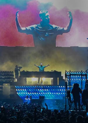 The 12th annual Beats for Love electronic dance music festival kicked off at the Lower Area of Vitkovice, in Ostrava, Czech Republic, on July 1, 2026. Scottish DJ and producer Calvin Harris. (CTKxPhoto JaroslavxOzana) CTKPhotoP2026070200848  CTKPhotoP2026070200848