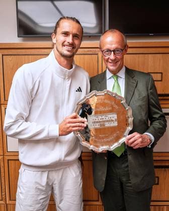 London, Großbritannien, 12.07.2026: Wimbledon-Finale: Tennisspieler Alexander Zverev und Bundeskanzler Friedrich Merz (CDU) Copyright: xHandoutxBundesregierung SteffenxKugler dtsxNachrichtenagenturx dts_127636