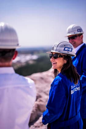 Katherina Reiche (CDU), Bundesministerin fuer Wirtschaft und Energie, besucht die K+S Minerals and Agriculture GmbH Werk Zielitz. Zielitz, 30.07.2026. Fotografiert im Auftrag des Bundesministeriums fuer Wirtschaft und Energie Zielitz Deutschland Copyright: xDominikxButzmannx