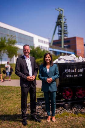 Katherina Reiche (CDU), Bundesministerin fuer Wirtschaft und Energie, besucht die K+S Minerals and Agriculture GmbH Werk Zielitz. Zielitz, 30.07.2026. Fotografiert im Auftrag des Bundesministeriums fuer Wirtschaft und Energie Zielitz Deutschland Copyright: xDominikxButzmannx