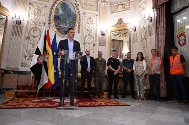 Spanish PM Pedro Sanchez visits Ceuta CEUTA, SPAIN - JULY 31: (----EDITORIAL USE ONLY - MANDATORY CREDIT - LA MONCLOA (SPANISH GOVERNMENT) HANDOUT - NO MARKETING NO ADVERTISING CAMPAIGNS - DISTRIBUTED AS A SERVICE TO CLIENTS----) Spain s Prime Minister Pedro Sanchez gives a speechs as he visits the Spanish city of Ceuta in North Africa following an attempted sea crossing by migrants from Morocco on July 31, 2026. Spanish Prime Minister Pedro Sanchez on Friday described the mass influx of migrants into the Spanish enclave of Ceuta as an attack and a violation of Spain s territorial integrity, while pledging to restore normality as soon as possible. La Moncloa (Spanish Government) Handout Anadolu Ceuta Spain. Editorial use only.  Copyright: x2026xAnadoluxLaxMoncloax(SpanishxGovernment)x xHandoutx