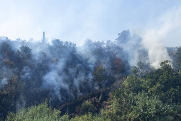 IPA87137250 - Rome: Fire Breaks Out on Monte Ciocci in Rome  Copyright: xMatteoxNardonex xx 87137250