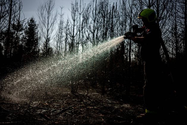 Forest fire extinguishing in the Czech Republic VETRKOVICE, CZECH REPUBLIC - JULY 31: Czech firefighters extinguish a forest and field fire covering an area of ??27 hectares in Vetrkovice (Moravian-Silesian Region), Czech Republic on July 31, 2026. According to a fire department spokesperson, 13 firefighting units are responding. Firefighters are also continuously monitoring the situation using drones, which provide an overview of the fire s development and help manage firefighting efforts. Work will continue into the next night. Lukas Kabon Anadolu Vetrkovice Czech Republic. Editorial use only. Please get in touch for any other usage.  Copyright: x2026xAnadoluxLukasxKabonx