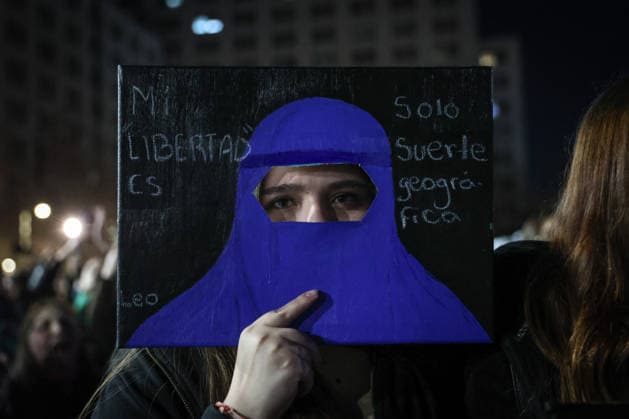 July 31, 2026, Santiago, Chile: Various feminist groups demonstrated in Santiago, Chile, against the bill proposing that women listen to the baby s heartbeat before undergoing an abortion. Santiago Chile  - ZUMAu105 20260731_zip_u105_005 Copyright: xManuelxUrzuax