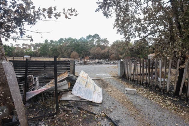 Fires in Gironde: One of the many homes destroyed on Avenue des Lacs in Le Porge, Gironde, on July 31, 2026. Jean Marc LHOMER, Bestimage France  Copyright: xJean-MarcxLhomerx xBestimagexJean-MarcxLhomerx xBestimagex