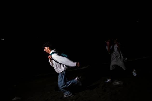 Migrant crossings continue at the Tarajal border during early morning hours CEUTA, SPAIN - AUGUST 1, 2026: The arrival of migrants across the Tarajal border continues during the early hours of Saturday morning in Ceuta. Authorities maintain security and monitoring devices at the border crossing amid the ongoing influx. Ceuta Spain Copyright: x xSamuelxVegax xJNAxPressx
