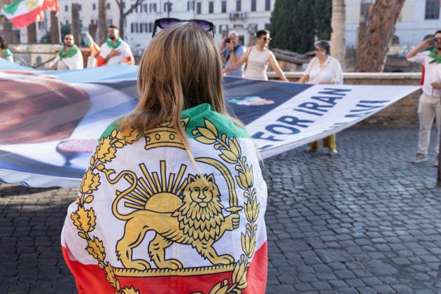 IPA87163954 - Sit-in at Largo Argentina in Rome against the Ayatollahs regime in Iran  Copyright: xMatteoxNardonex xx 87163954