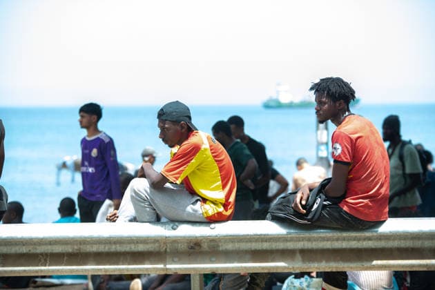 August 1, 2026, Ceuta, Ceuta, Spain: The Ceuta Temporary Immigrant Stay Center (CETI) is currently facing extreme tension and severe overcrowding, reaching a state of absolute collapse. The facility has been forced to close its doors to new male arrivals due to a critical lack of space. Ceuta Spain - ZUMAd308 20260801_zsp_d308_098 Copyright: xJuanxCarlosxLucasx