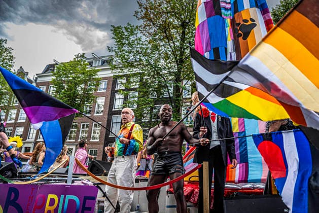 August 1, 2026, Amsterdam, North Holland, Netherlands: August 1, 2026, Amsterdam, the Netherlands. Hundreds of thousands of spectators joined the 30th edition of the Pride Canal Parade, the highlight of WorldPride Amsterdam 2026. This yearâ€⠢s parade also included the WorldPride Stadium grandstand, with seating for approximately 10,000 people to watch as floats pass. Amsterdam Netherlands - ZUMAp202 20260801_zip_p202_078 Copyright: xJamesxPetermeierx