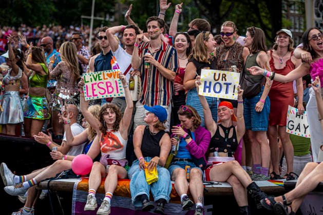 August 1, 2026, Amsterdam, North Holland, Netherlands: August 1, 2026, Amsterdam, the Netherlands. Hundreds of thousands of spectators joined the 30th edition of the Pride Canal Parade, the highlight of WorldPride Amsterdam 2026. This yearâ€⠢s parade also included the WorldPride Stadium grandstand, with seating for approximately 10,000 people to watch as floats pass. Amsterdam Netherlands - ZUMAp202 20260801_zip_p202_085 Copyright: xJamesxPetermeierx