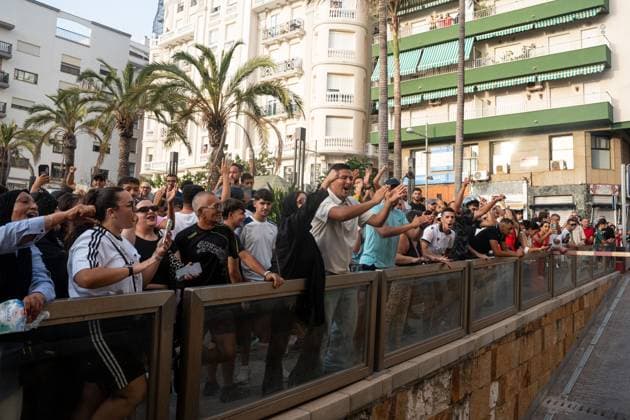 August 1, 2026, Ceuta, Spain: Demonstrators gather in Ceuta to protest against far-right groups following calls for an anti-immigration rally after the arrival of tens of thousands of migrants. Authorities blocked the entry of members of the group Nucleo Nacional, while activist Alvise Perez entered the city and later left under police escort. Ceuta Spain - ZUMAq101 20260801_zna_q101_216 Copyright: xMarioxMorenox