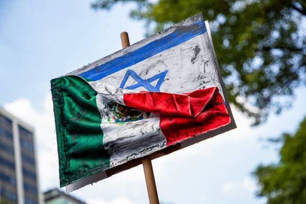 August 1, 2026, Mexico City, Mexico: MEXICO Mexico City, MEXICO Ã¢â‚¬ AUGUST 1, 2026: Demonstrators take part in a pro-Palestinian rally in Mexico City, calling for an end to Israeli military operations in Gaza. Participants also urged the Mexican government to sever diplomatic relations and suspend bilateral agreements with Israel. Mexico City Mexico - ZUMAq101 20260801_zna_q101_277 Copyright: xAddixSetyawanx