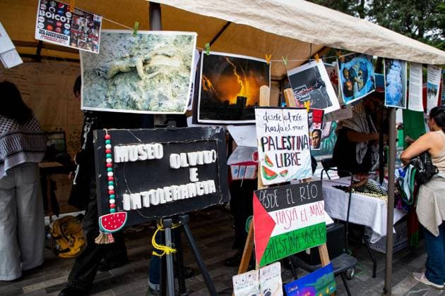 August 1, 2026, Mexico City, Mexico: MEXICO Mexico City, MEXICO Ã¢â‚¬ AUGUST 1, 2026: Demonstrators take part in a pro-Palestinian rally in Mexico City, calling for an end to Israeli military operations in Gaza. Participants also urged the Mexican government to sever diplomatic relations and suspend bilateral agreements with Israel. Mexico City Mexico - ZUMAq101 20260801_zna_q101_280 Copyright: xAddixSetyawanx