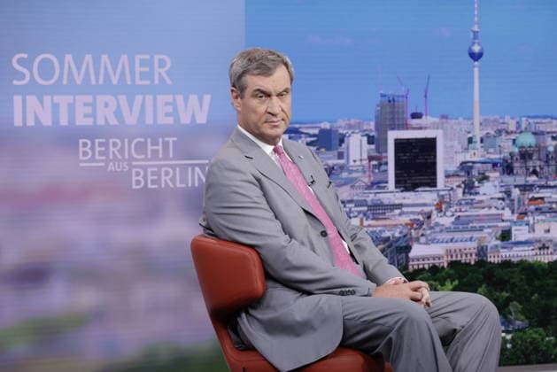 News Bilder des Tages CSU-Vorsitzender Markus Söder, Deutschland, Berlin, ARD-Sommerinterview mit CSU-Vorsitzender Markus Söder
