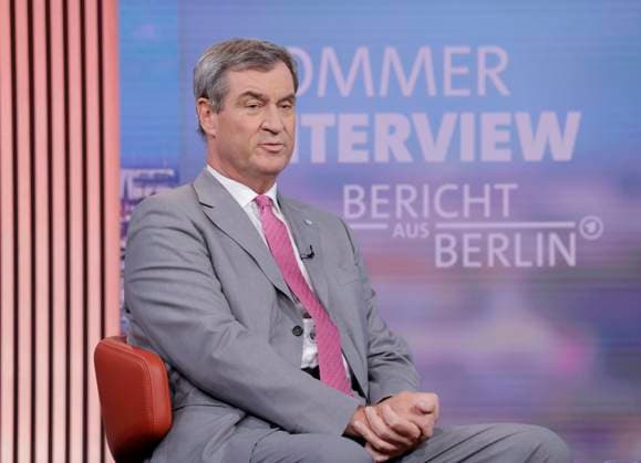 CSU-Vorsitzender Markus Söder, Deutschland, Berlin, ARD-Sommerinterview mit CSU-Vorsitzender Markus Söder