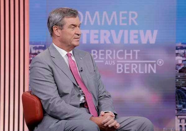 CSU-Vorsitzender Markus Söder, Deutschland, Berlin, ARD-Sommerinterview mit CSU-Vorsitzender Markus Söder
