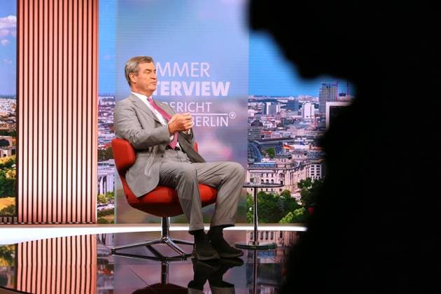 Berlin, Deutschland, 02.08.2026: ARD-Hauptstadtstudio: Sommerinterview: Ministerpräsident von Bayern Markus Söder (CSU) Copyright: xdtsxNachrichtenagenturx dts_129187