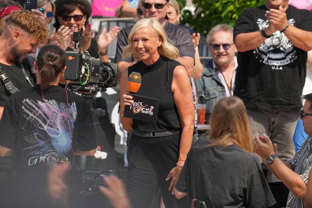 ZDF-Fernsehgarten 2026. Andrea (Kiwi) Kiewel im ZDF Fernsehgarten mit dem Motto Rock im Garten am 02.08.2026 in Mainz. Mainz ZDF Fernsehgarten Rheinland-Pfalz