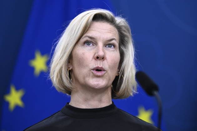 STOCKHOLM, SWEDEN, August 3, 2026: Minister for Gender Equality Nina Larsson (L) introduces the new Anti-Discrimination Ombudsman at a press conference on Monday. STOCKHOLM, SWEDEN x10080x  Copyright: xFredrikxSandberg TTx NY DISKRIMINERINGSOMBUDSMAN PRESENTERAS FHFUTEA7RsE