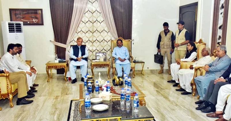 August 3, 2026, Pakistan: Prime Minister Muhammad Shehbaz Sharif Offers Condolences at the Residence of Deputy Speaker Punjab Assembly Malik Zaheer Iqbal Channar for the Demise of MNA and Former Provincial Minister Malik Muhammad Iqbal Channar in Bahawalpur Pakistan  - ZUMAas3_ 20260803_zaf_as3_005 Copyright: xPPIx