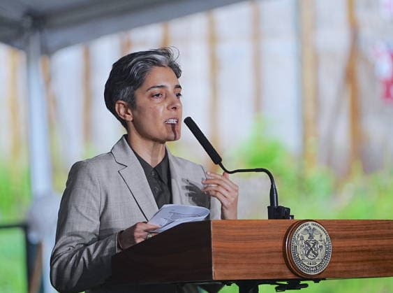 Mayor Mamdani breaks ground on an affordable housing project in the Bronx NEW YORK, UNITED STATES- AUGUST 3: Deputy Mayor for Housing and Planning Leila Bozorg, talks during the groundbreaking ceremony of the Casanova Residence, a new supportive and affordable housing development in the Bronx, New York City, U.S., on Monday, August 3, 2026. Selcuk Acar Anadolu New York United States. Editorial use only. Please get in touch for any other usage.  Copyright: x2026xAnadoluxSelcukxAcarx