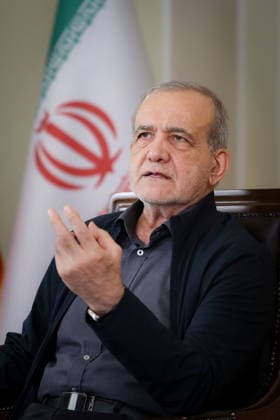 August 4, 2026, Tehran, Iran: Iranian President MASOUD PEZESHKIAN speaks during an interview in Tehran. Tehran Iran - ZUMAi98_ 20260804_zih_i98_004 Copyright: xIranianxPresidencyx