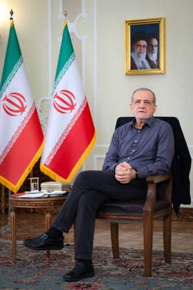 August 4, 2026, Tehran, Iran: Iranian President MASOUD PEZESHKIAN speaks during an interview in Tehran. Tehran Iran - ZUMAi98_ 20260804_zih_i98_015 Copyright: xIranianxPresidencyx