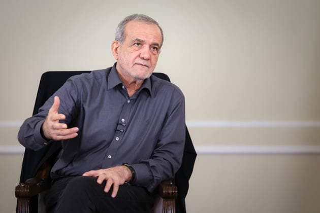 August 4, 2026, Tehran, Iran: Iranian President MASOUD PEZESHKIAN speaks during an interview in Tehran. Tehran Iran - ZUMAi98_ 20260804_zih_i98_017 Copyright: xIranianxPresidencyx