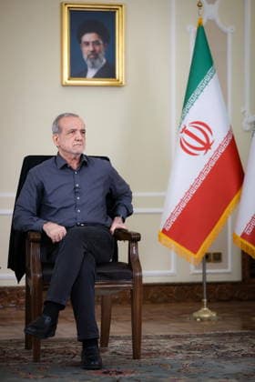 August 4, 2026, Tehran, Iran: Iranian President MASOUD PEZESHKIAN speaks during an interview in Tehran. Tehran Iran - ZUMAi98_ 20260804_zih_i98_018 Copyright: xIranianxPresidencyx