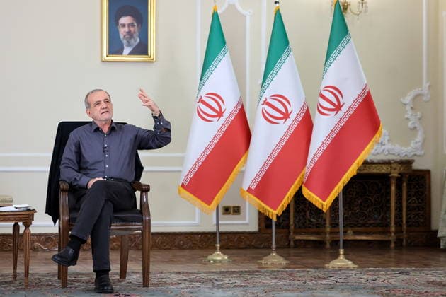 August 4, 2026, Tehran, Iran: Iranian President MASOUD PEZESHKIAN speaks during an interview in Tehran. Tehran Iran - ZUMAi98_ 20260804_zih_i98_019 Copyright: xIranianxPresidencyx