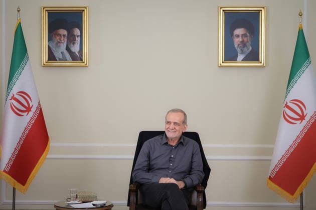 August 4, 2026, Tehran, Iran: Iranian President MASOUD PEZESHKIAN speaks during an interview in Tehran. Tehran Iran - ZUMAi98_ 20260804_zih_i98_022 Copyright: xIranianxPresidencyx