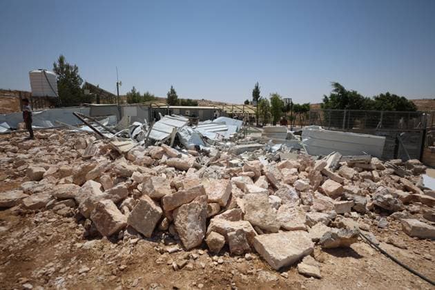August 4, 2026, Masafer Yatta, Palestine, State of: MASAFER YATTA, South of Hebron, West Bank Ã¢â‚¬ August 4, 2026: Israeli forces demolished three classrooms at Shaab Al-Butm School in Masafer Yatta, citing a lack of building permits. The demolition follows Israeli orders targeting 14 schools in Masafer Yatta and surrounding communities, a move the Palestinian Ministry of Education says threatens the education of more than 1,500 primary and secondary school students. Masafer Yatta Palestine, State of - ZUMAq101 20260804_zna_q101_042 Copyright: xMosabxShawerx