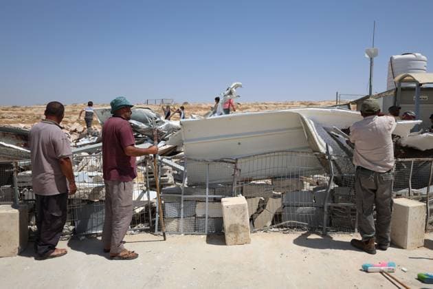August 4, 2026, Masafer Yatta, Palestine, State of: MASAFER YATTA, South of Hebron, West Bank Ã¢â‚¬ August 4, 2026: Israeli forces demolished three classrooms at Shaab Al-Butm School in Masafer Yatta, citing a lack of building permits. The demolition follows Israeli orders targeting 14 schools in Masafer Yatta and surrounding communities, a move the Palestinian Ministry of Education says threatens the education of more than 1,500 primary and secondary school students. Masafer Yatta Palestine, State of - ZUMAq101 20260804_zna_q101_052 Copyright: xMosabxShawerx