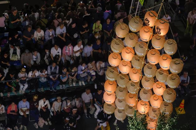 August 4, 2026, Akita, Japan: Bamboo poles adorned with paper lanterns (kanto) are seen during the Akita Kanto Festival in Akita City. The annual event is one of the Tohoku region s three great festivals, where street performers skillfully balance over 270 towering bamboo poles (with the largest measuring 12 meters and weighing 50 kilograms) adorned with up to 46 candle-lit paper lanterns on their hands, shoulders, and foreheads to the rhythmic chant of dokkoisho. The festival runs from August 3 to 6. Akita Japan  - ZUMAm191 20260804_aap_m191_029 Copyright: xRodrigoxReyesxMarinx