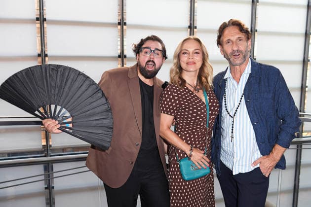Steven Preisner, Regina Halmich, Falk Willy Wild bei der Premiere von SISTER ACT - DAS HIMMLISCHE MUSICAL im Bluemax Theater in Berlin am 04.08.2026