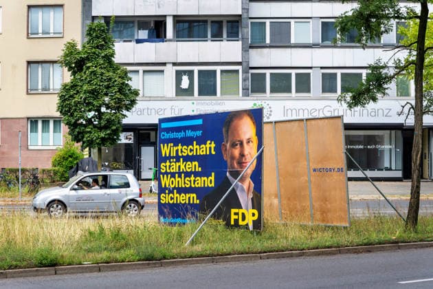 Berlin,05.08.2026,Wahlplakat der Partei FDP Christoph Meyer zur Wahl zum 20.Abgeordnetenhaus von Berlin sowie zu den Bezirksverordnetenversammlungen am 20.09.2026.