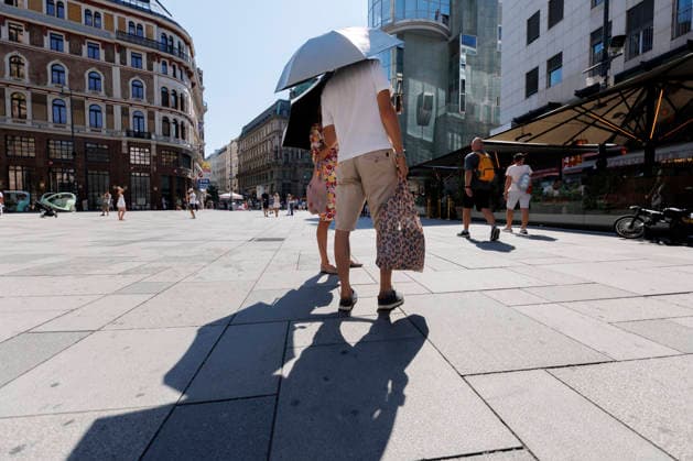 Hitzewelle in Österreich: Lokalaugenschein in Wien Innere Stadt