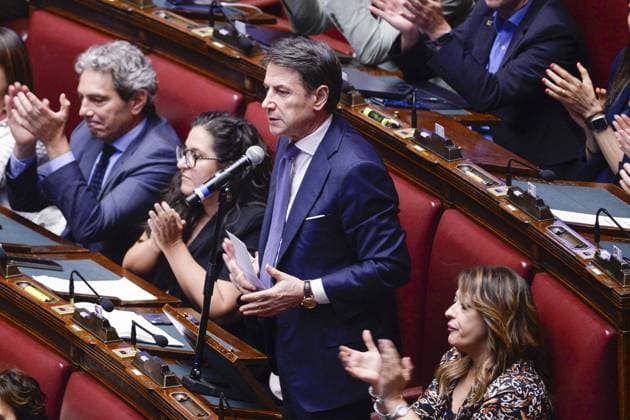 Foto IPP Marco Mattei Roma 05 08 2026 Camera dei deputati discussione e voto sull autorizzazione sequestro delle chat di Delmastro nella foto Giuseppe Conte Italy Photo Press - World Copyright .