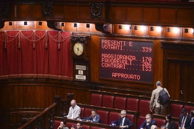 Foto IPP Marco Mattei Roma 05 08 2026 Camera dei deputati discussione e voto sull autorizzazione sequestro delle chat di Delmastro nella foto la camera approva il divieto di sequestro Italy Photo Press - World Copyright .