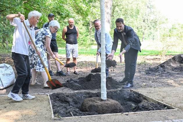 CSD Anschlag: Baum und Regenbogenbank werden am Unglücksort aufgestellt ** NUR FÜR REDAKTIONELLE ZWECKE ** EDITORIAL USE ONLY **<p>CSD Anschlag: Baum und Regenbogenbank werden am Unglücksort aufgestellt, fotografiert am 06.08.2026 in Berlin. Berlin Berlin Berlin Copyright: MaurizioxGambarini