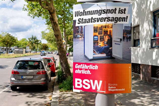 Berlin,07.08.2026,ein Wahlplakat der Partei BSW zur Wahl zum 20.Abgeordnetenhaus von Berlin sowie zu den Bezirksverordnetenversammlungen am 20.09.2026.